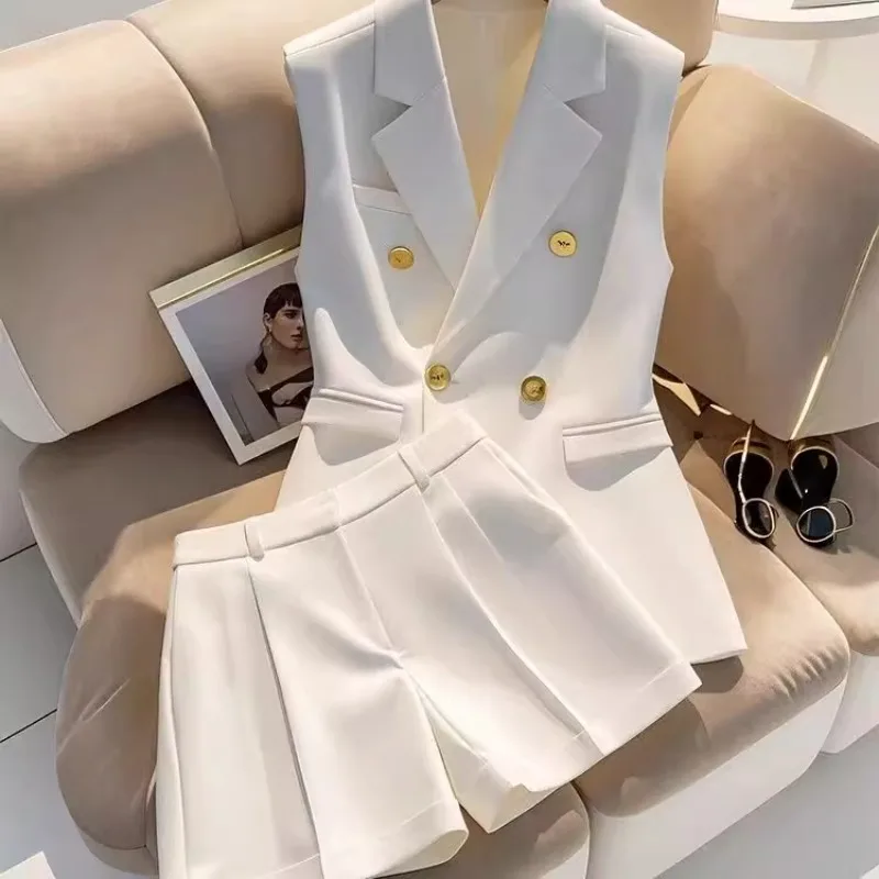 Women Formal Wear For Summer - Elegant Office Lady Sleeveless Blazer and