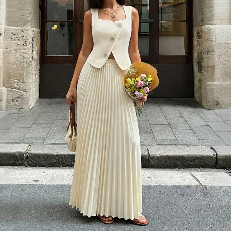 Women Formal Wear For Summer - Two Pieces Women Dress Sets Solid
