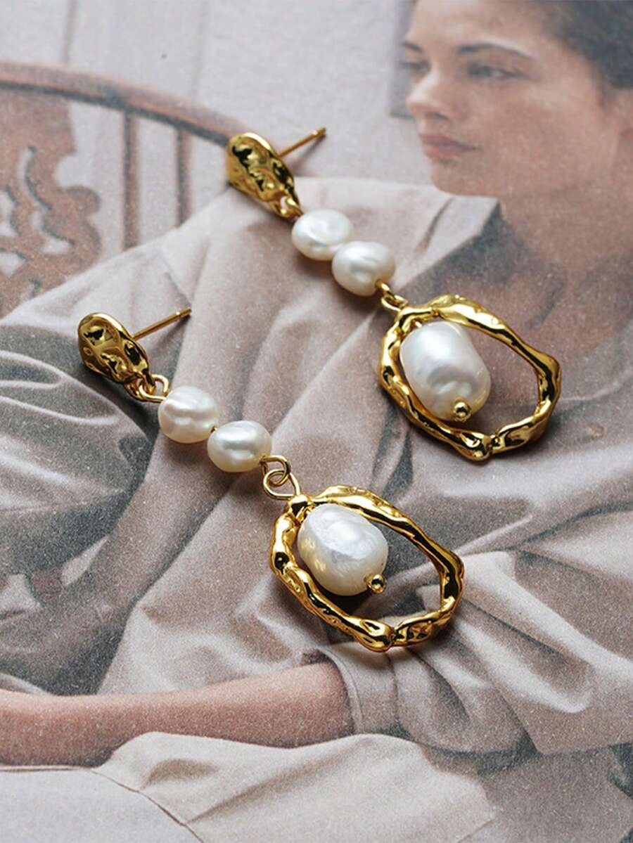Pearl Earring Stud - 1pair Natural Pearl Earrings For Women,