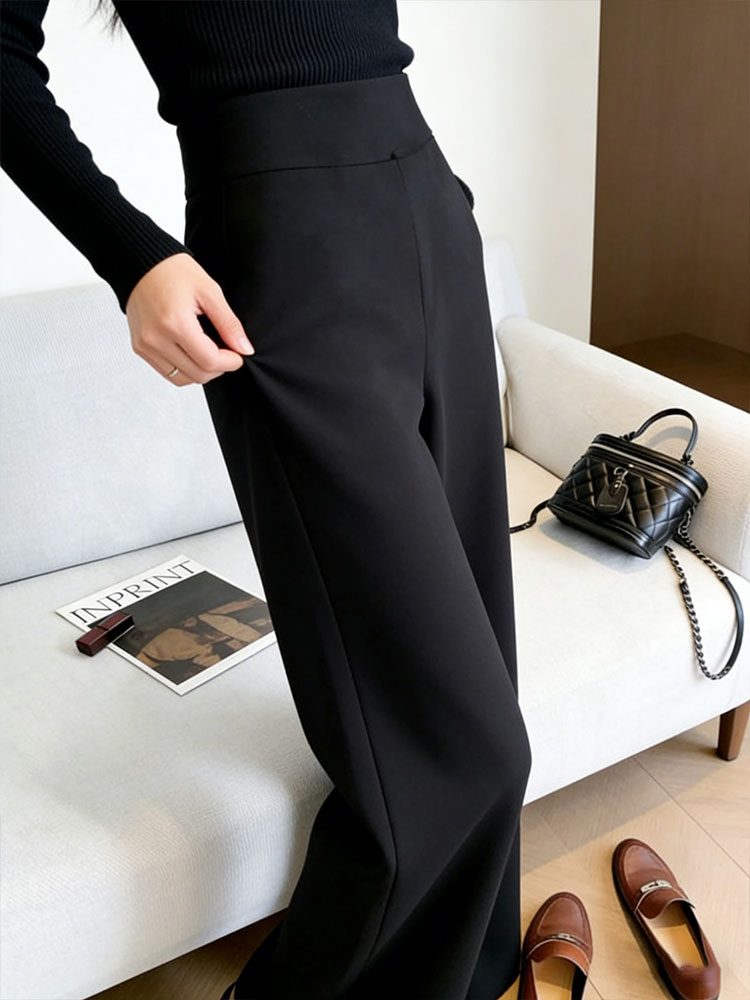 Elegant Black High Waist Strai - Women Formal Wear Business recensie en prijs