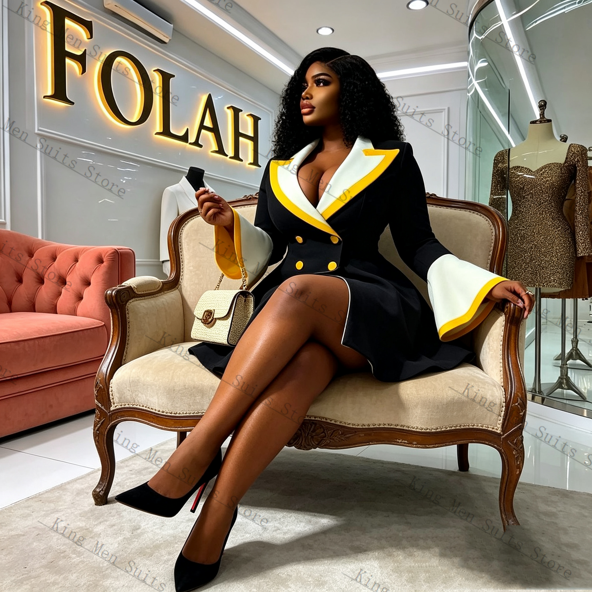 Spring Women Suit Skirt 1 Pcs  - Yellow Formal Wear Women recensie en prijs