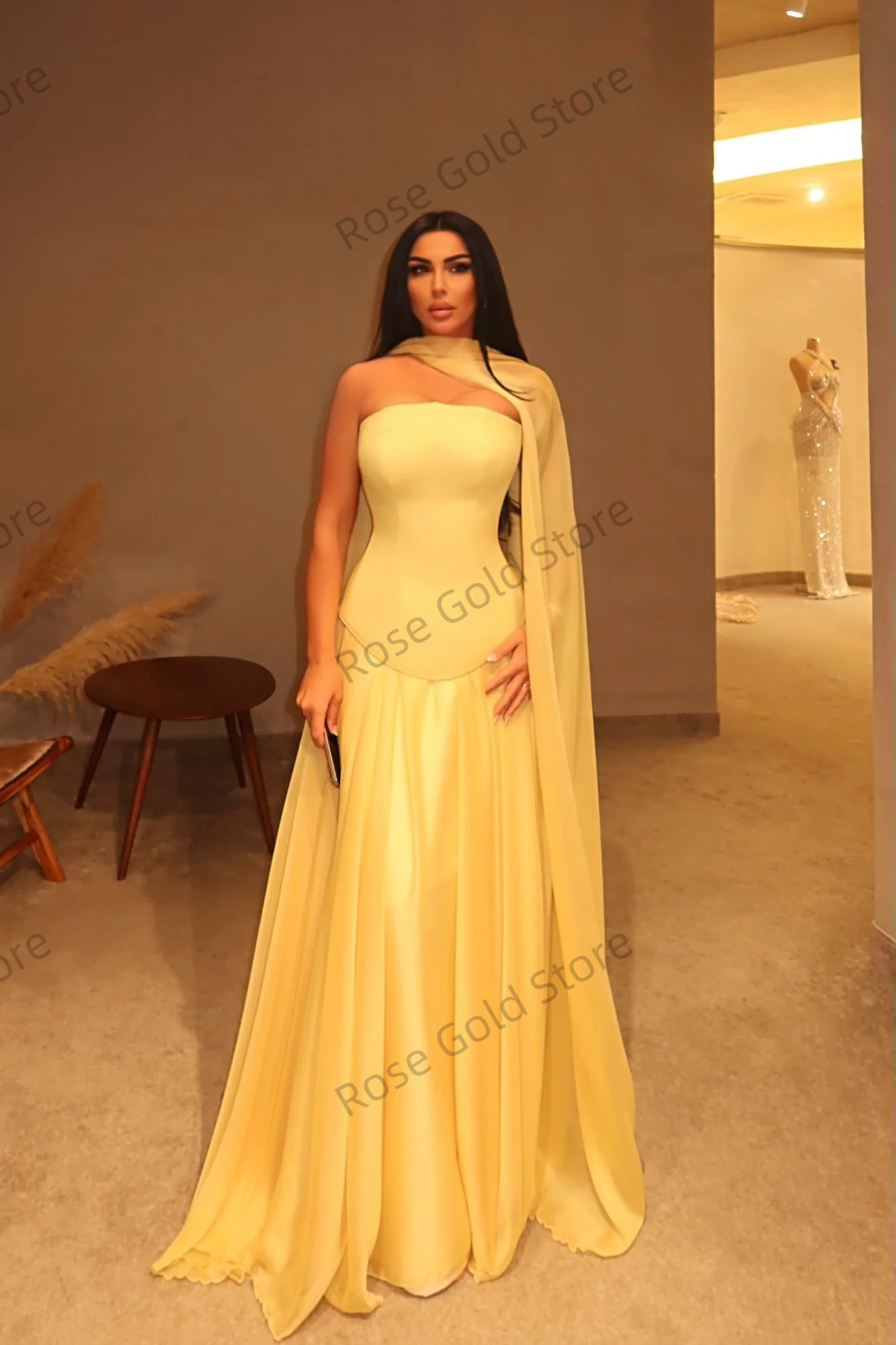 Simple Yellow Evening Dresses  - Yellow Formal Wear Women recensie en prijs