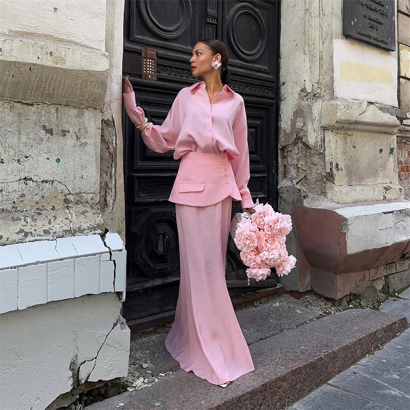 Autumn Pink Black Women Suit S - Women Formal Wear With Skirt recensie en prijs