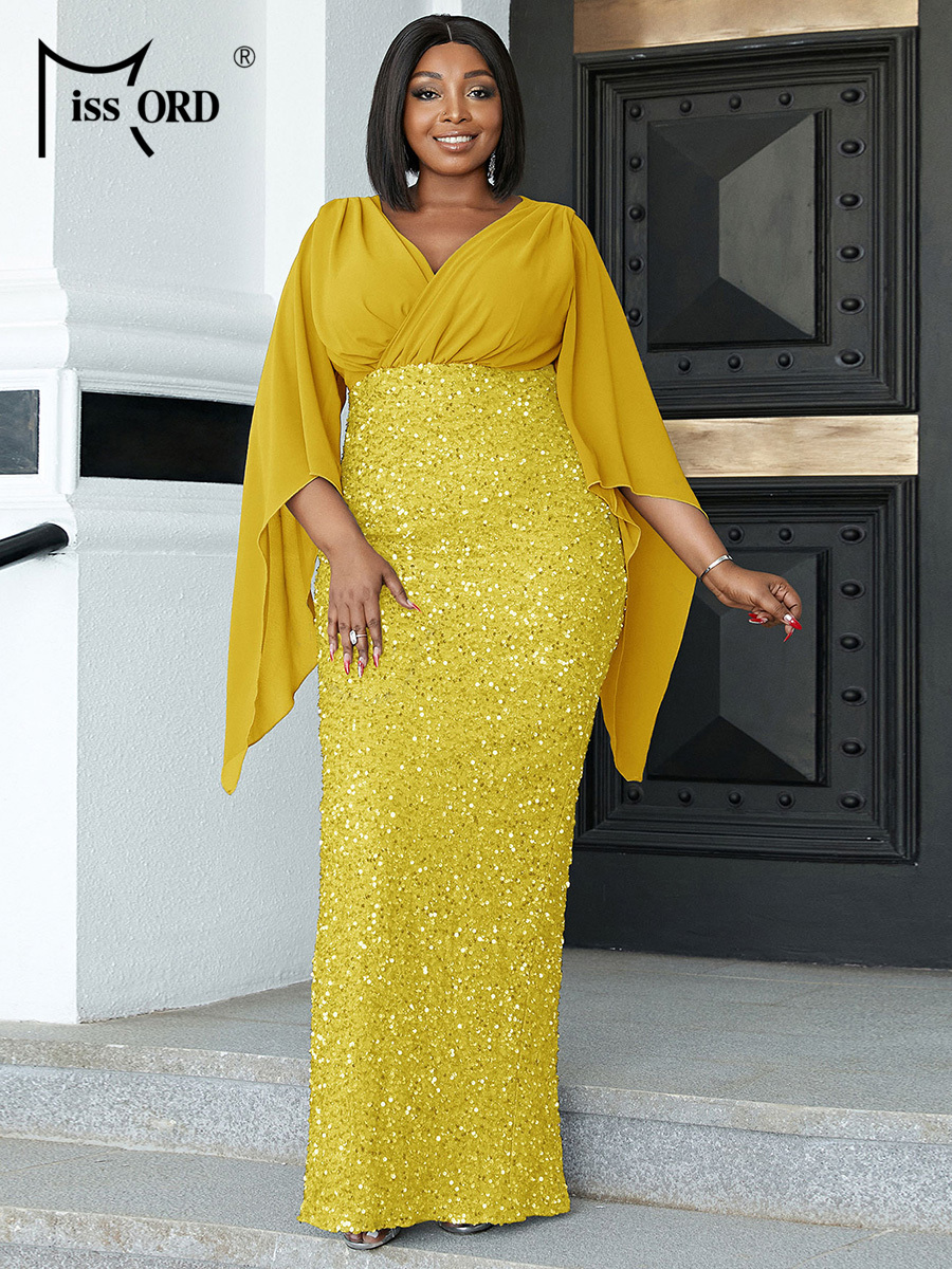 Missord Yellow Sequin Plus Siz - Women Formal Wear Dress recensie en prijs
