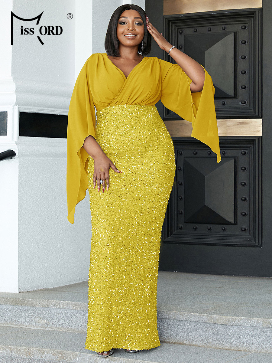 Missord Yellow Sequin Plus Siz - Women Formal Wear Dress recensie en prijs