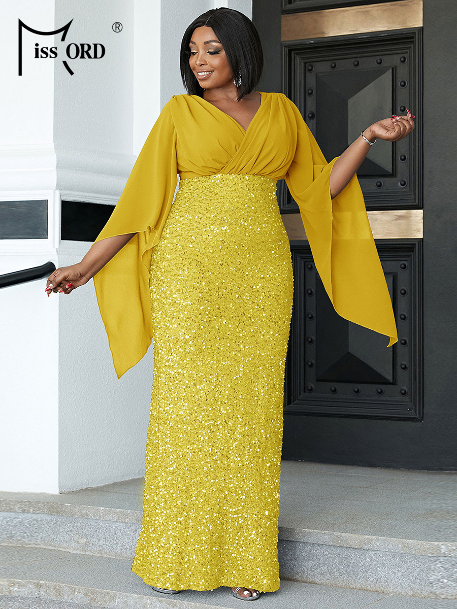 Missord Yellow Sequin Plus Siz - Women Formal Wear Dress recensie en prijs