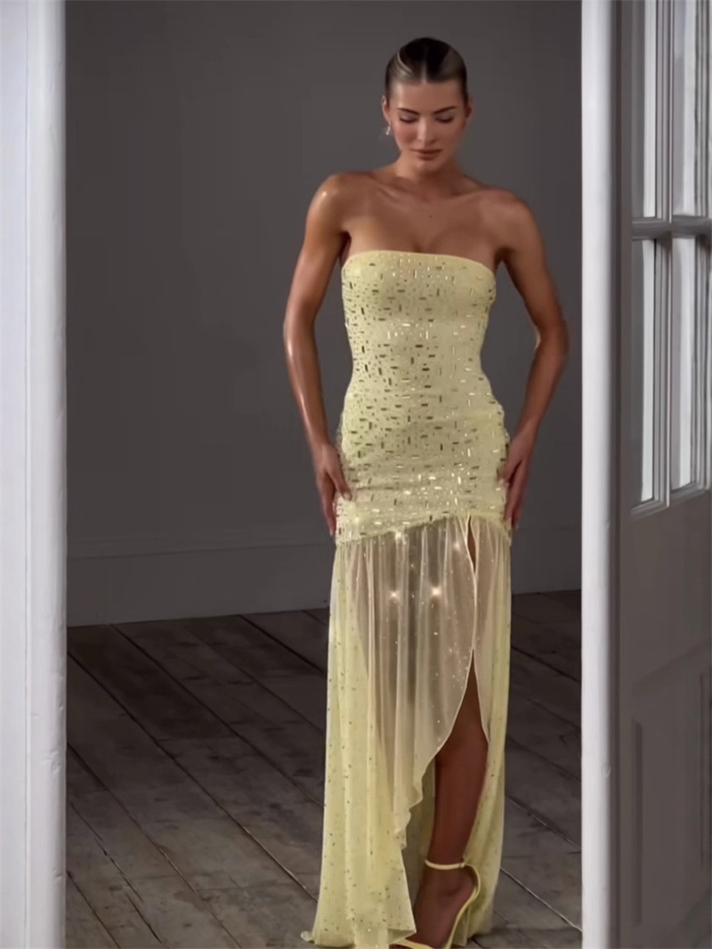 Yellow Crystal Women Prom Dres - Yellow Formal Wear Women recensie en prijs