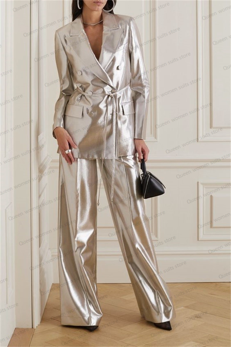 Shiny Satin Wedding Women Suit - Women Formal Wear Blazer Set recensie en prijs