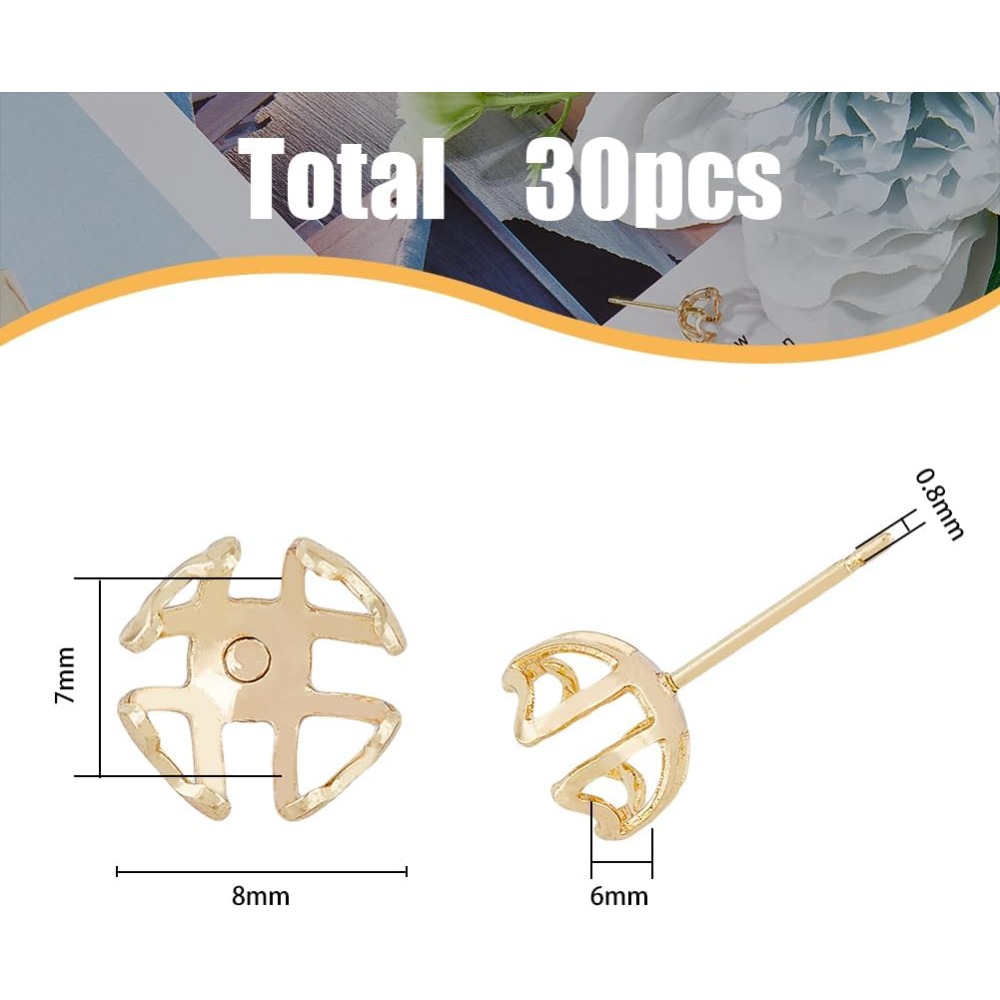 30Pcs Earring Mounting 4-Heart - Pearl Earring Stud recensie en prijs