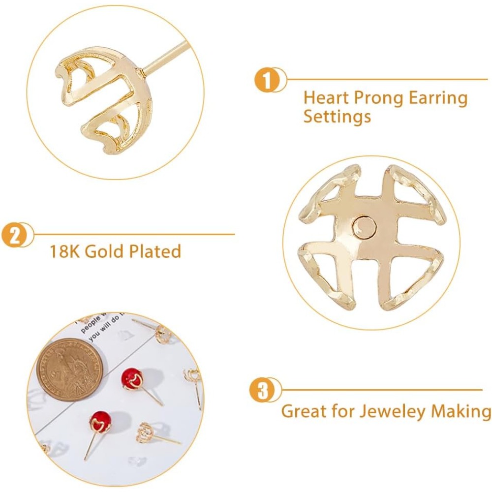 30Pcs Earring Mounting 4-Heart - Pearl Earring Stud recensie en prijs