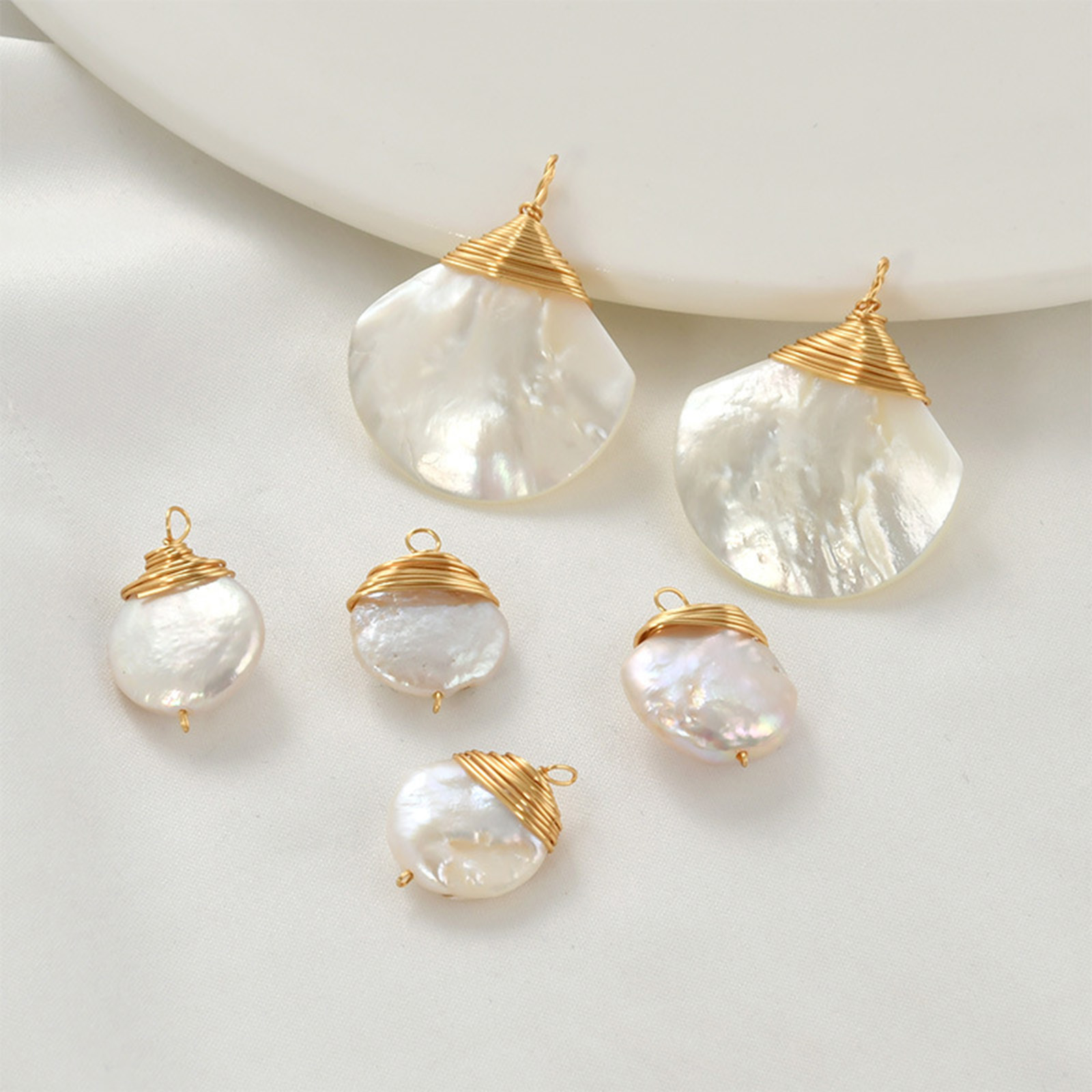 1pc Brass Charms Gold Color Wi - Pearl Earring Stud recensie en prijs