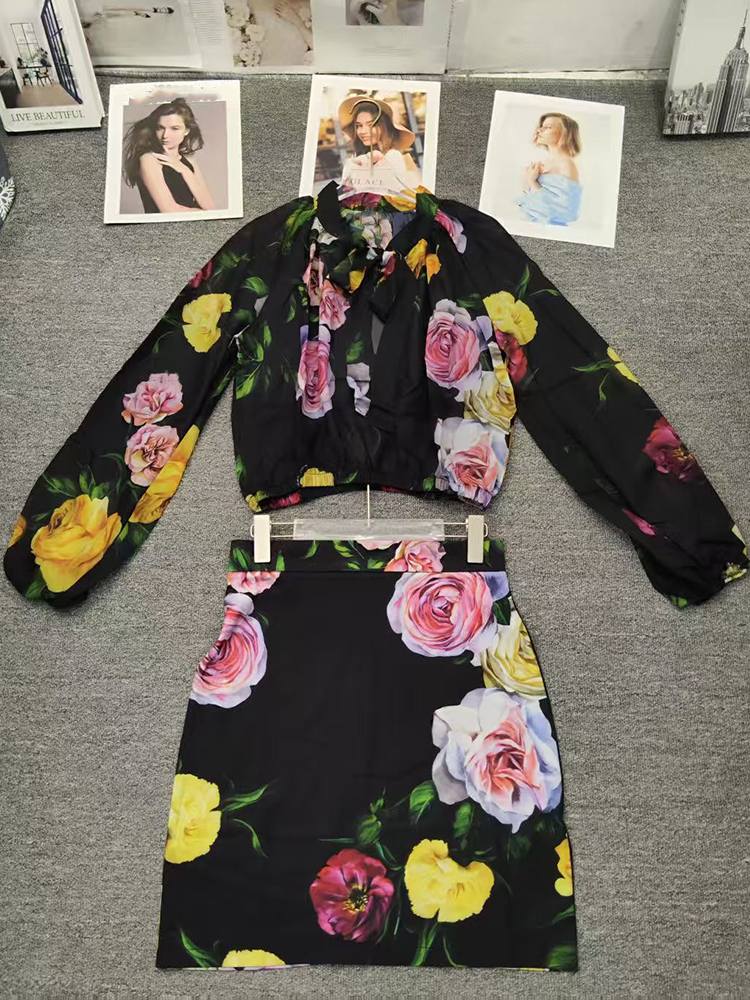 Retro flower print long-sleeve - Women Formal Wear For Summer recensie en prijs