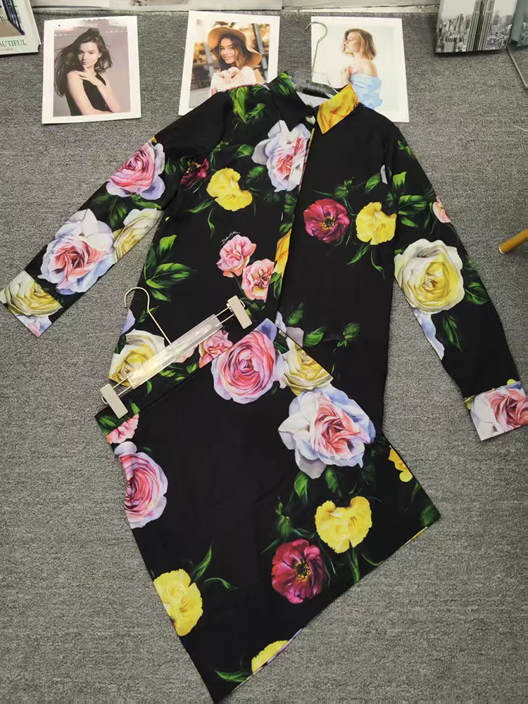 Retro flower print long-sleeve - Women Formal Wear For Summer recensie en prijs