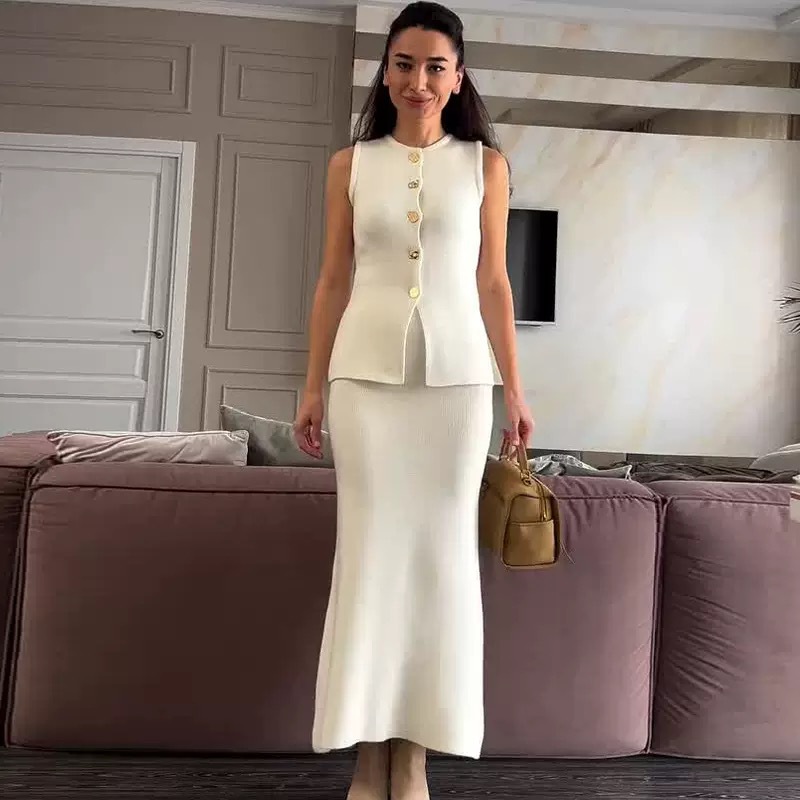 Round-neck Single-breasted Sle - Women Formal Wear With Skirt recensie en prijs