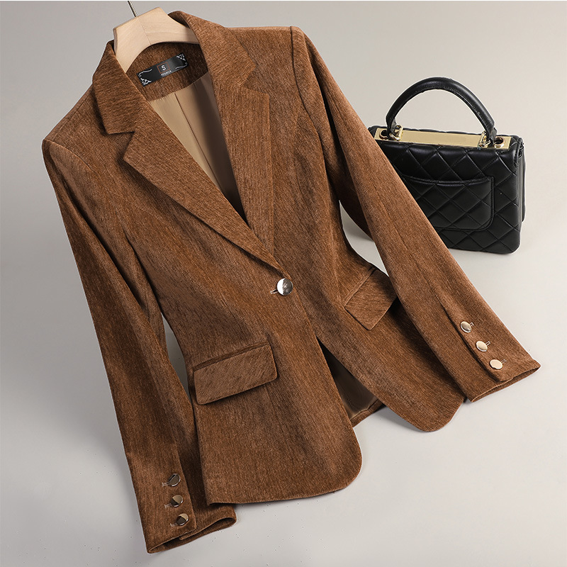 Yellow Gold Velvet Blazer Wome - Women Formal Wear Business recensie en prijs