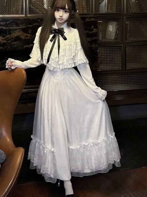 Japanese Short Sleeve Bow Lace - Women Formal Wear With Skirt recensie en prijs