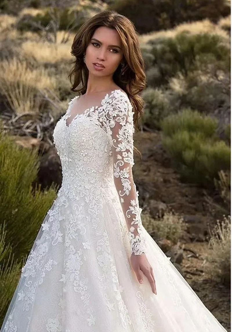 Women Long Sleeve V Neck Lace  - Women Formal Wear Dress recensie en prijs