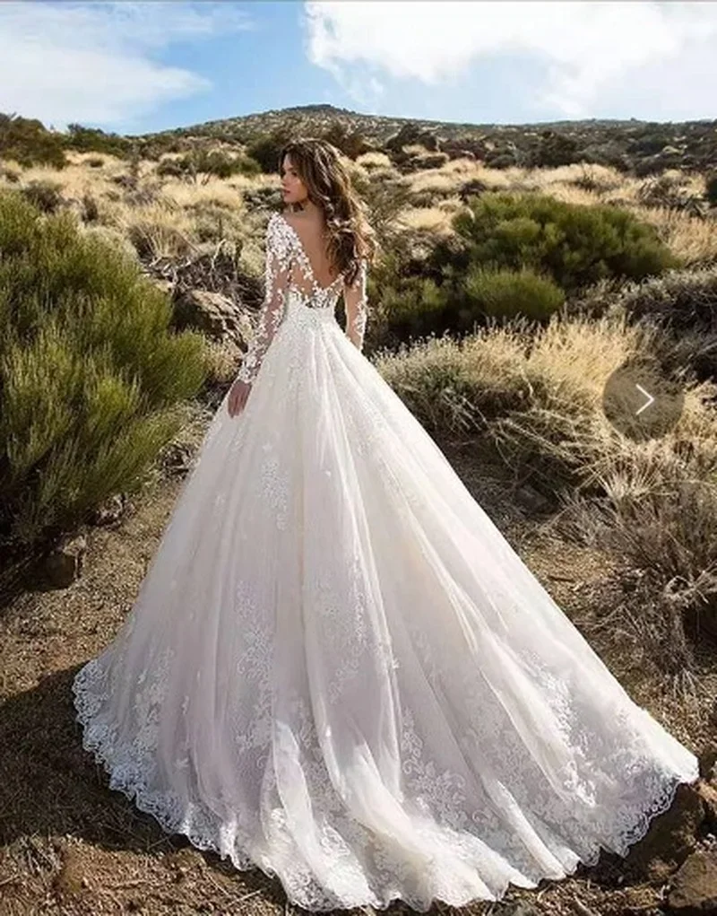 Women Long Sleeve V Neck Lace  - Women Formal Wear Dress recensie en prijs