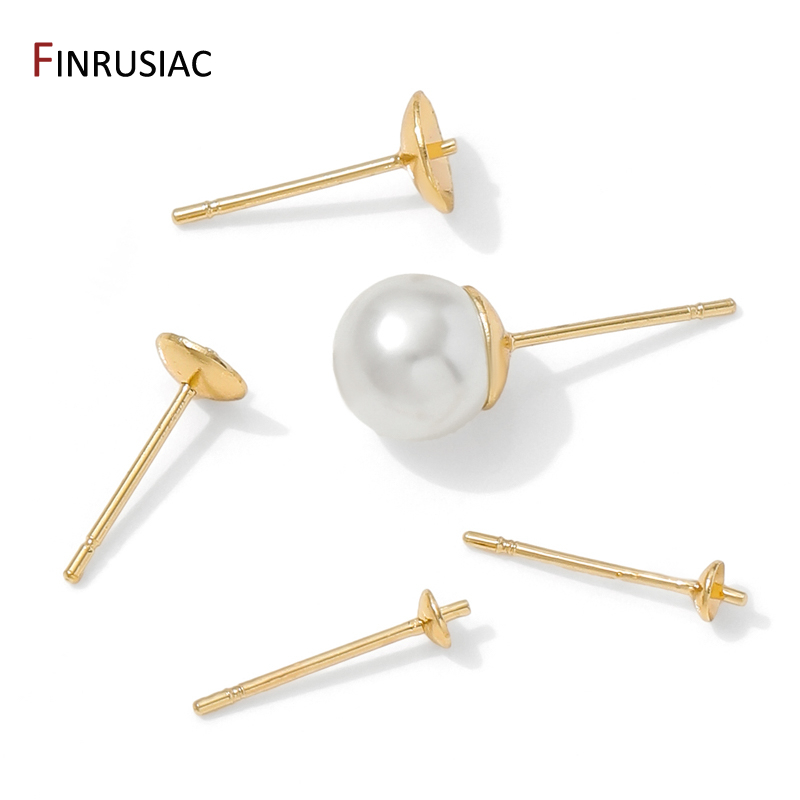 14K Gold Plated Brass Earring  - Pearl Earring Stud recensie en prijs