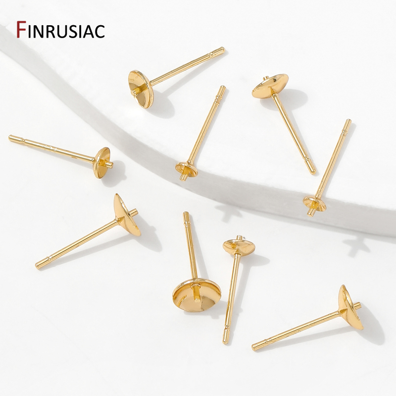 14K Gold Plated Brass Earring  - Pearl Earring Stud recensie en prijs