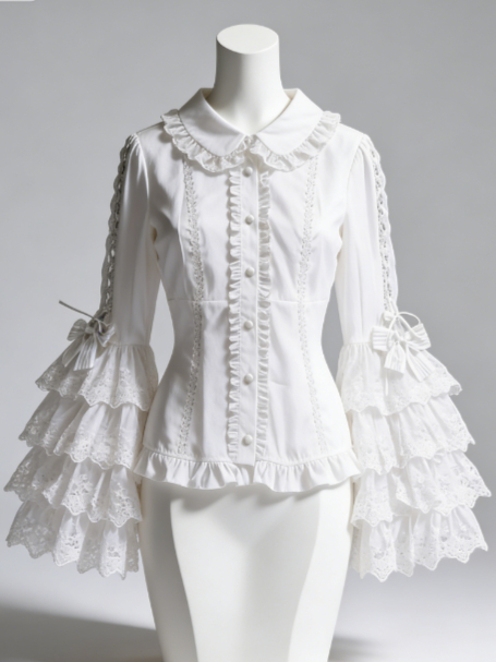 Sweet Lolita Blouse Lace Trim  - Women Formal Blouses For Evening Wear recensie en prijs