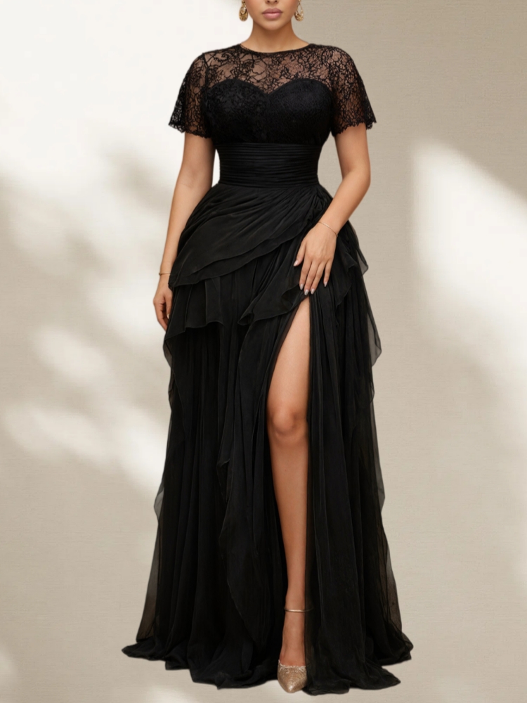 Elegant Plus Size Lace Mesh Ev - Women Formal Wear Dress recensie en prijs