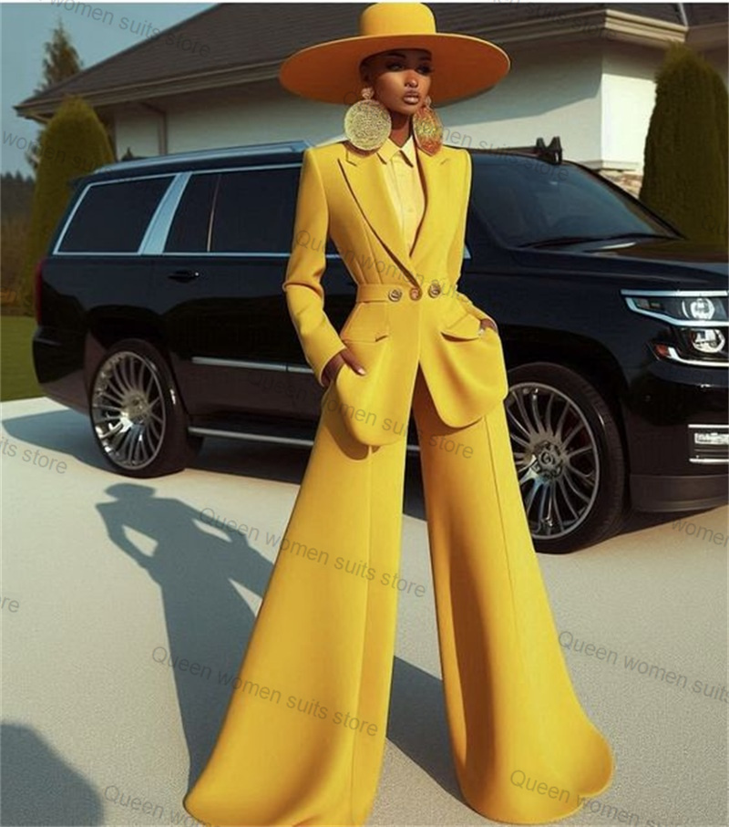 Yellow Cotton Women Suit Set 2 - Women Formal Wear Blazer Set recensie en prijs