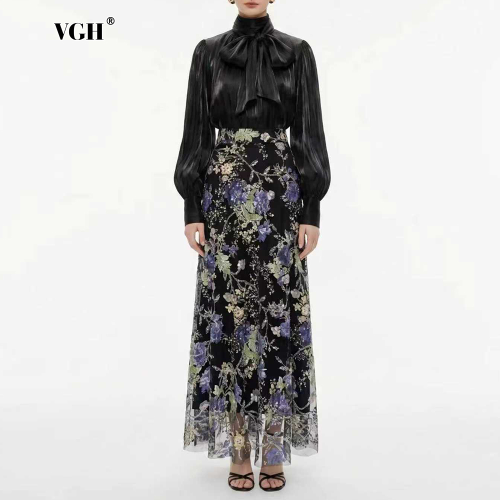 VGH Elegant Chic Black Floral  - Women Formal Blouses For Evening Wear recensie en prijs