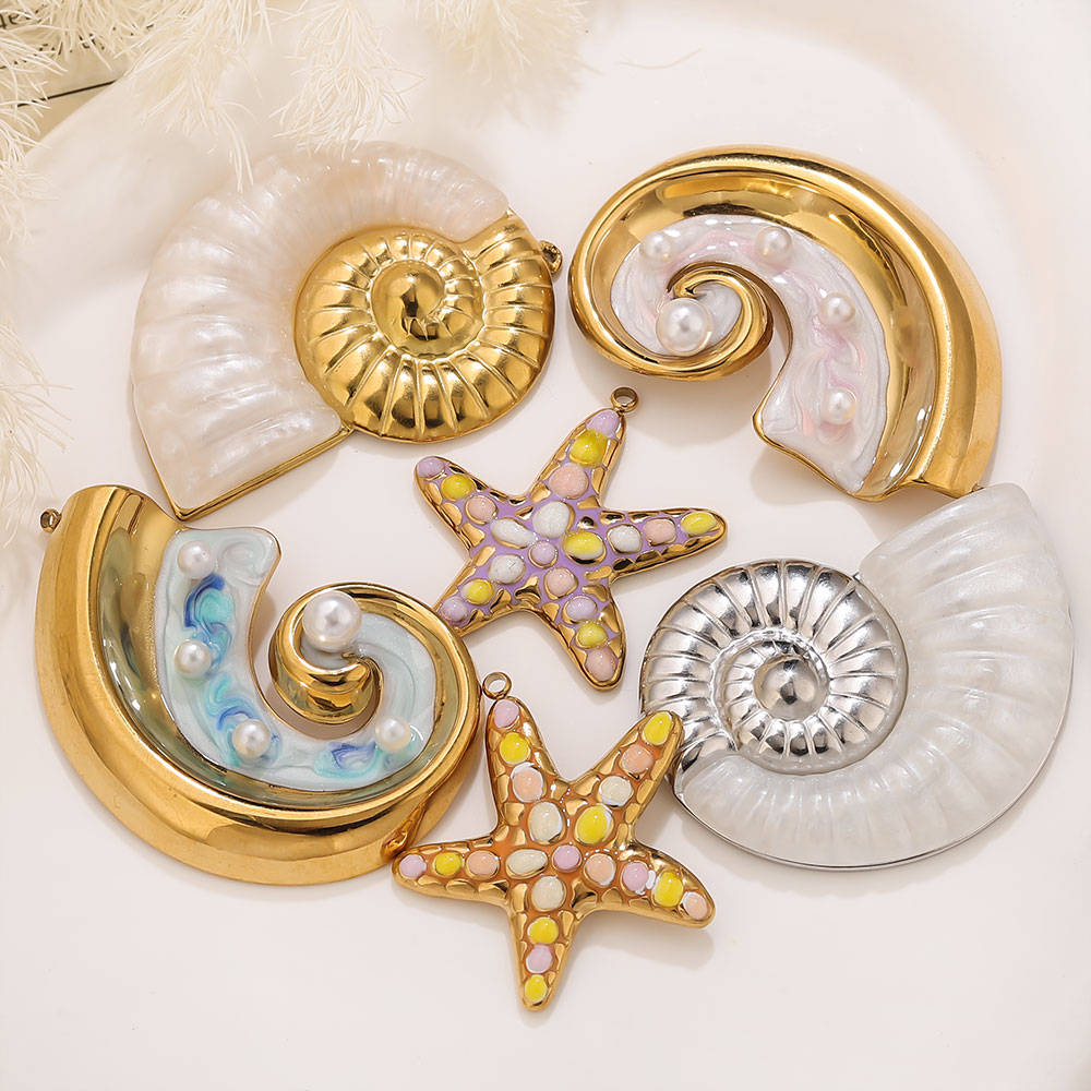 2PCS Pearl Conch Starfish Stai - Pearl Earring Stud recensie en prijs