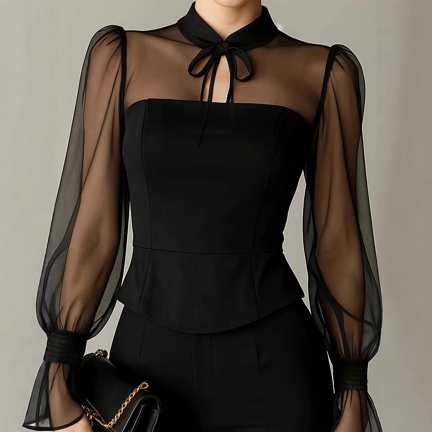 Elegant Puff Sleeve Blouse for - Women Formal Blouses For Evening Wear recensie en prijs