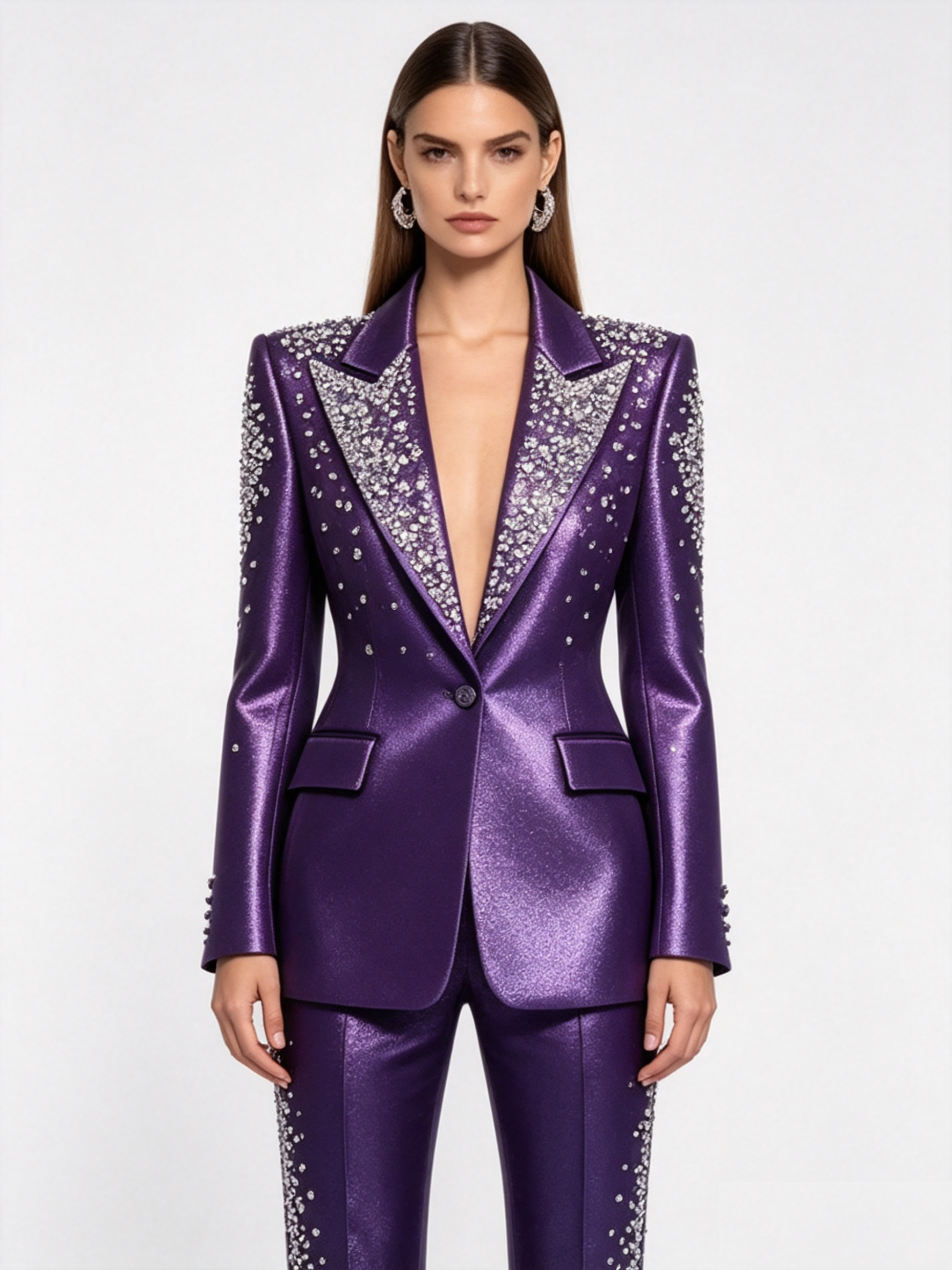 Luxury Crystals Pink Satin Wom - Women Formal Wear Blazer Set recensie en prijs