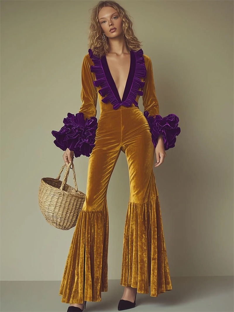 Yellow Purple Velvet Women Jum - Yellow Formal Wear Women recensie en prijs