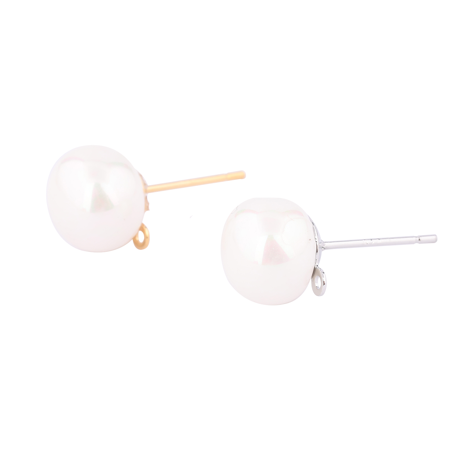 10pcs Copper White K Gold Plat - Pearl Earring Stud recensie en prijs