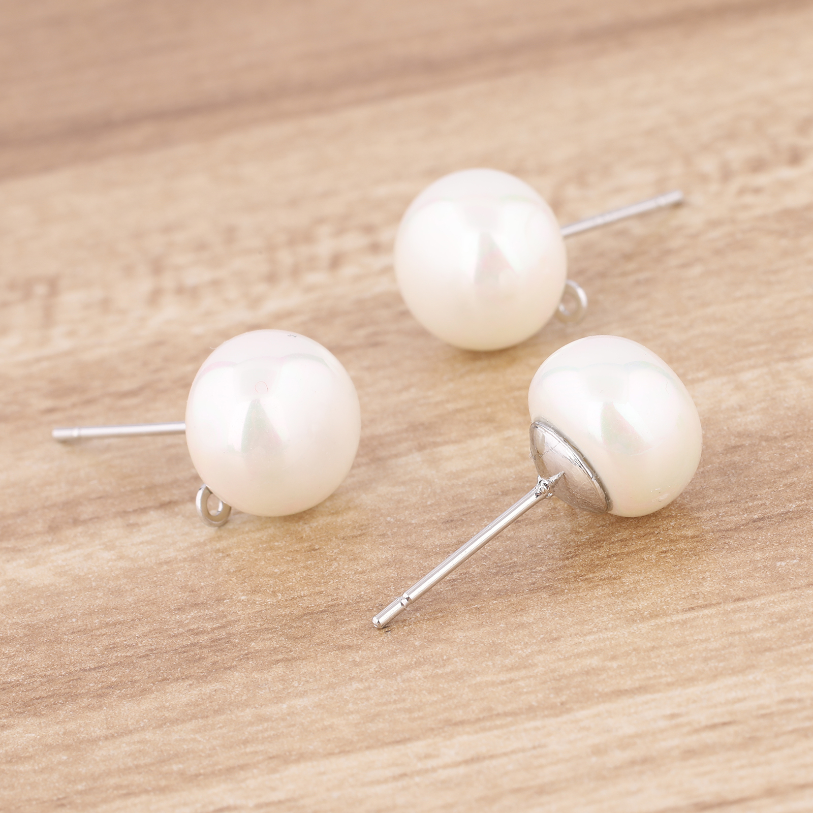 10pcs Copper White K Gold Plat - Pearl Earring Stud recensie en prijs