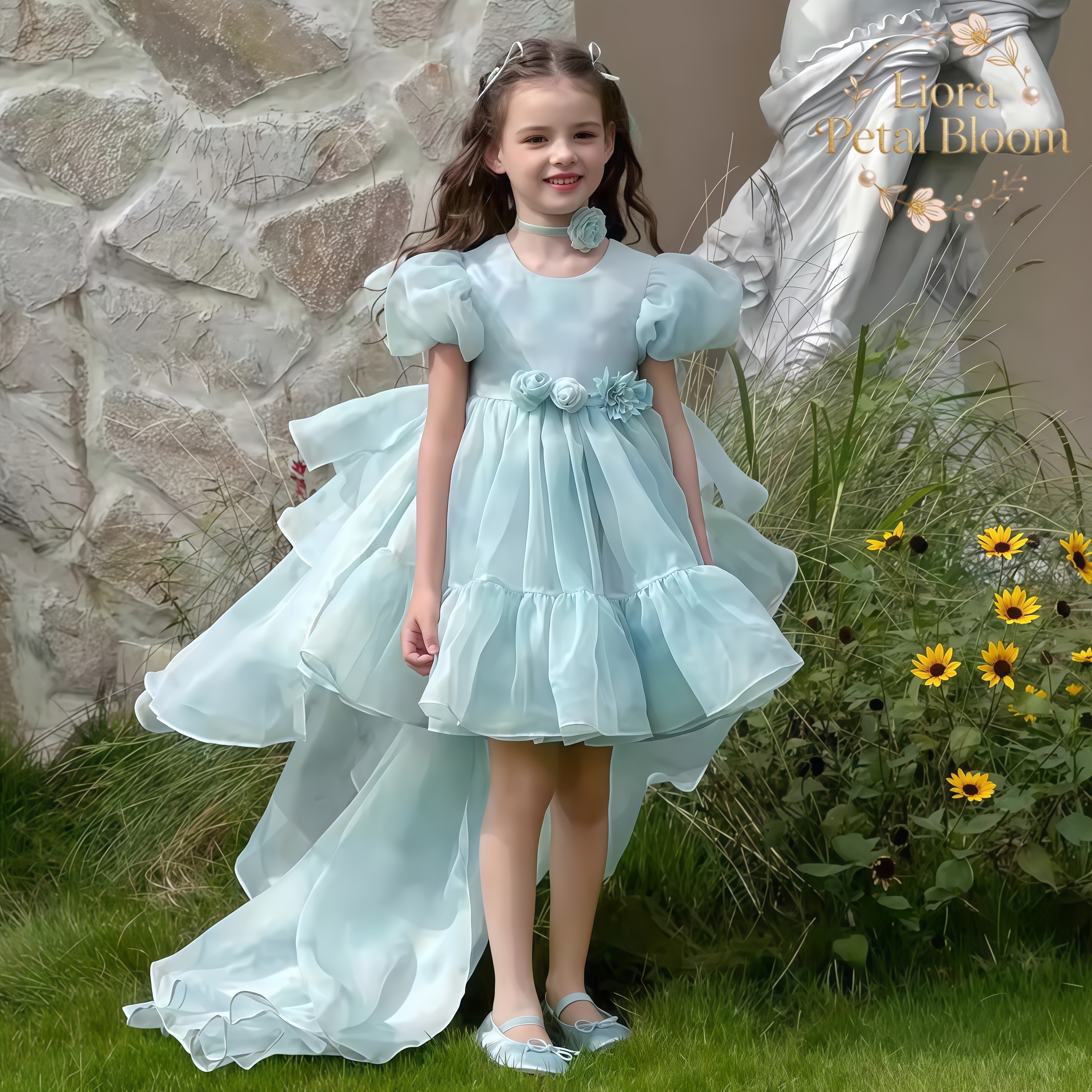 Blue Tulle Gown  Girls' Bow Pa - Women Formal Wear Dress recensie en prijs