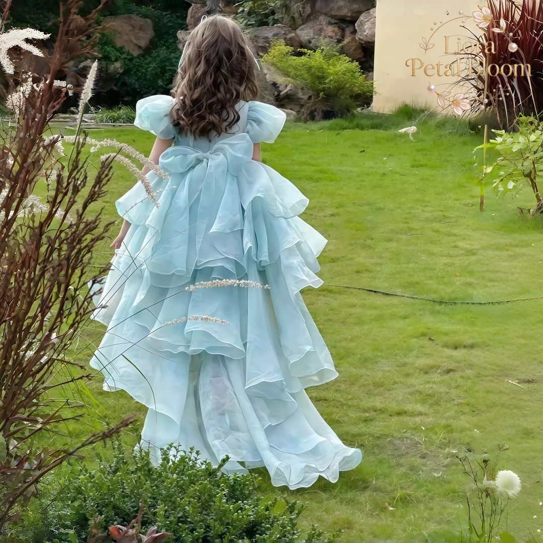 Blue Tulle Gown  Girls' Bow Pa - Women Formal Wear Dress recensie en prijs