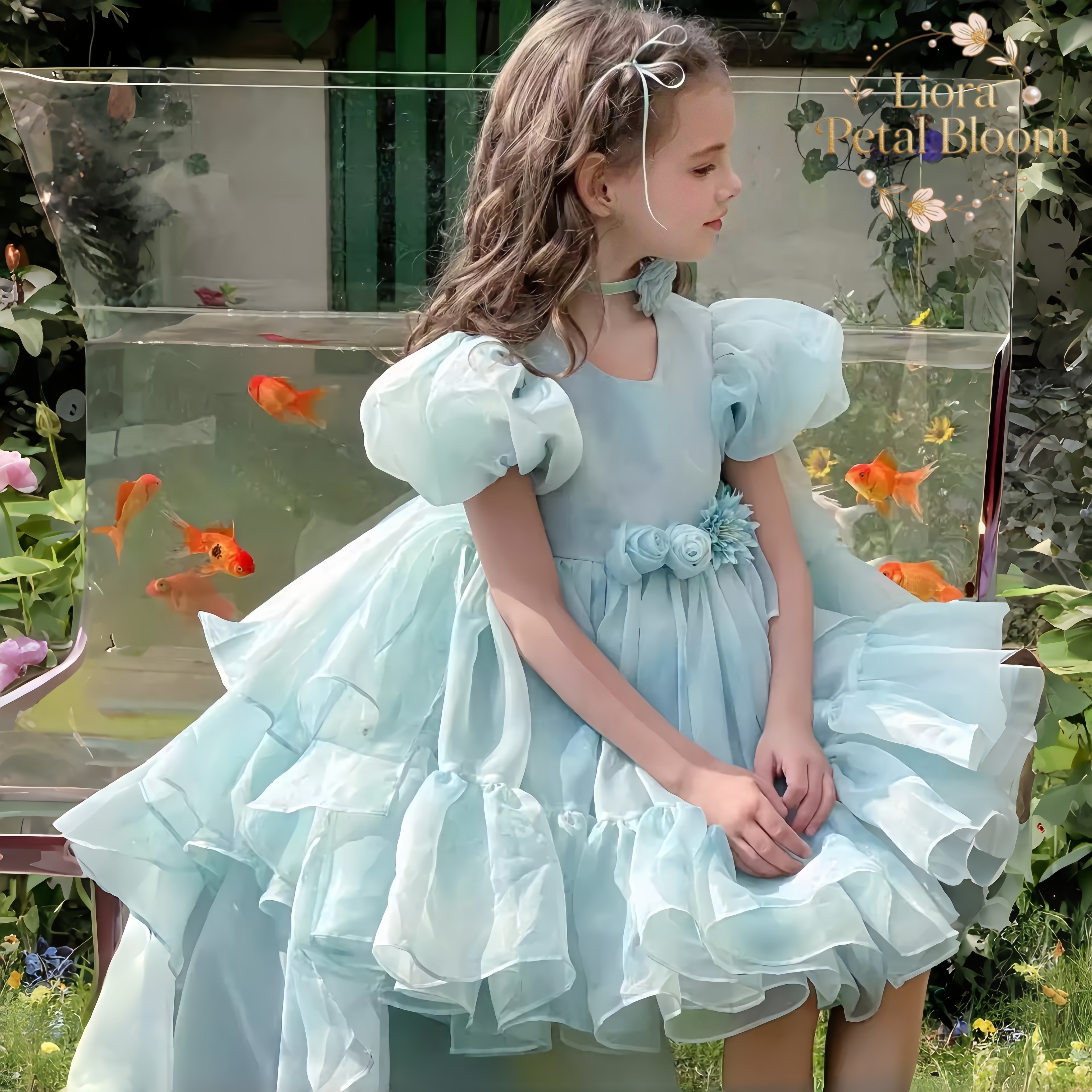 Blue Tulle Gown  Girls' Bow Pa - Women Formal Wear Dress recensie en prijs